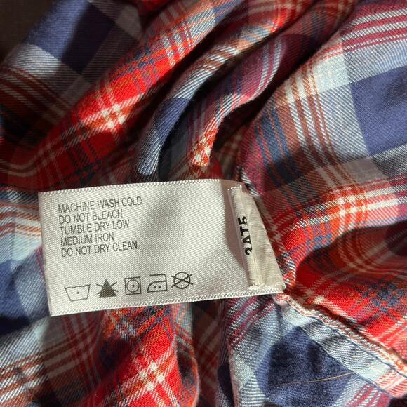 Orvis Shirt Mens Large Red Blue Plaid Button Down Long Sleeves Classic Fit - Picture 7 of 9